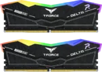 رم کامپیوتر 32 گیگابایت (16GB*2) TeamGroup مدل DELTA RGB DDR5 BLACK 6000MHz