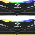رم کامپیوتر 32 گیگابایت (16GB*2) TeamGroup مدل DELTA RGB DDR5 BLACK 6000MHz