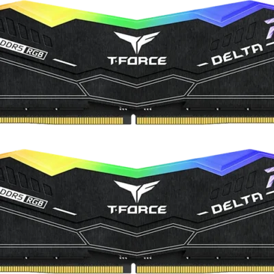 رم کامپیوتر 16 گیگابایت (8GB*2) TEAMGROUP مدل T-FORCE DELTA RGB DDR5 6000MHz CL38